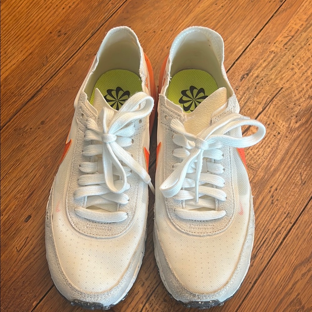Nike Women's White and Orange Sneakers